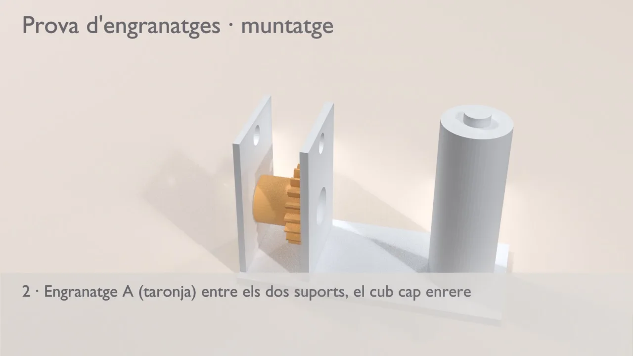 Render de la plantilla de prueba de engranajes, paso 2 del montaje